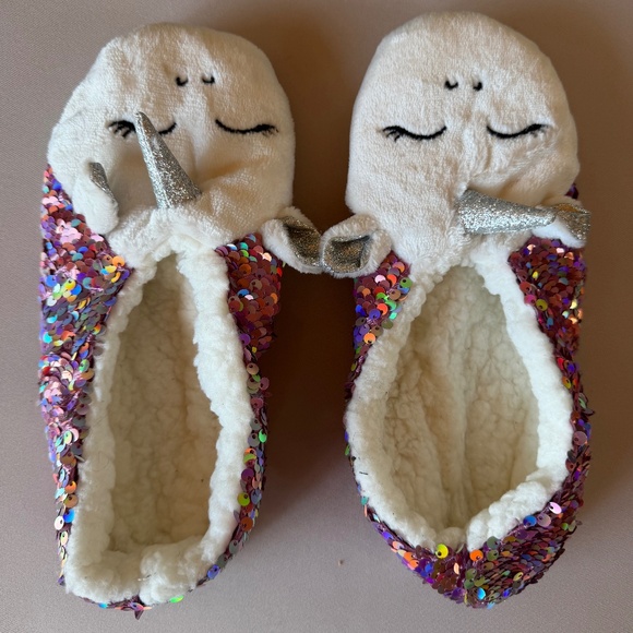 Sequin Unicorn Slippers ✨🦄 Size 7–8 (Women’s) - Picture 1 of 3